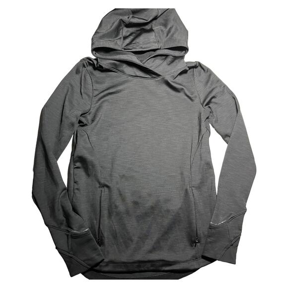 Athleta Black Tech Bootcamp Hoodie XS Pullover Sweatshirt Jacket Thumbholes EUC - Picture 2 of 12